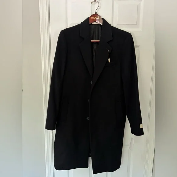 NWT Michael Kors Wool Cashmere Blend Overcoat Black 38R - Picture 1 of 7